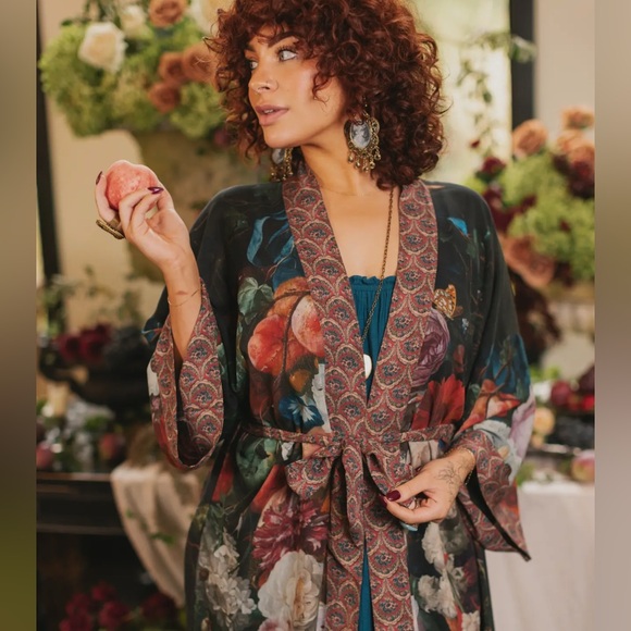 ⭐️Market of Stars⭐️ Flight of Fancy Vintage Art Boho Long Duster - Picture 10 of 17